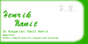 henrik manit business card